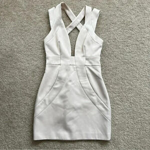 StyleStalker Cut Out Mini Short Dress Cream Women’s Size Small Pockets
